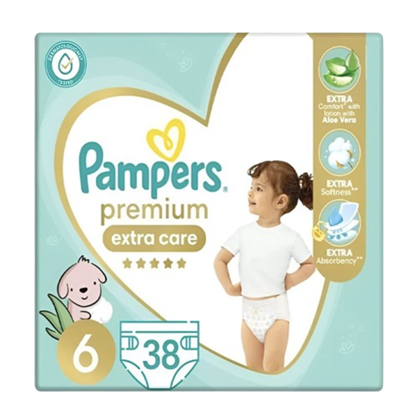 Show details for Pampers Premium Care 38 Diapers Size 6 Picture of Pampers Premium Care 38 Diapers Size 6