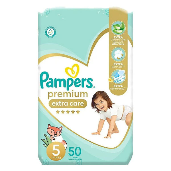 Show details for Pampers Premium Care 50 Diapers Size5 Picture of Pampers Premium Care 50 Diapers Size5