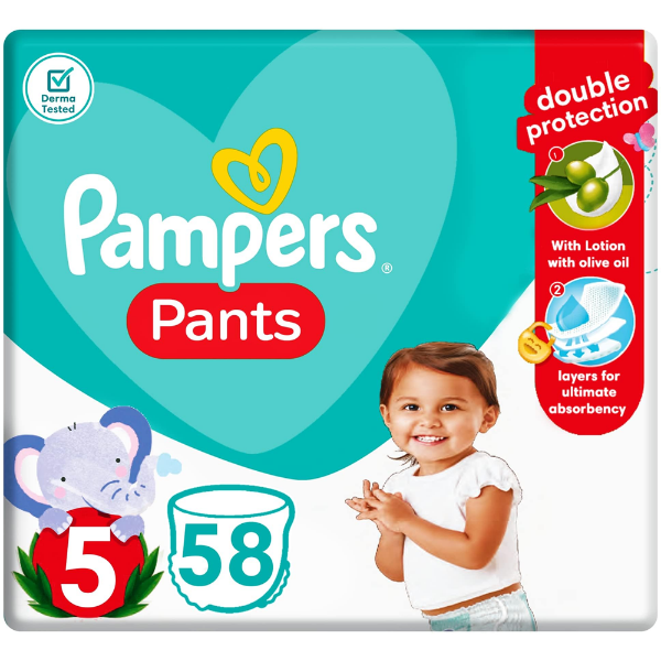 Show details for Pampers Pants Junior Size5 58 Diapers Picture of Pampers Pants Junior Size5 58 Diapers