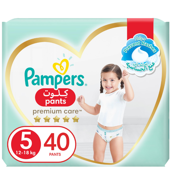 Show details for Pampers Saudi Premium Care  Size5 M 40Pants Picture of Pampers Saudi Premium Care  Size5 M 40Pants