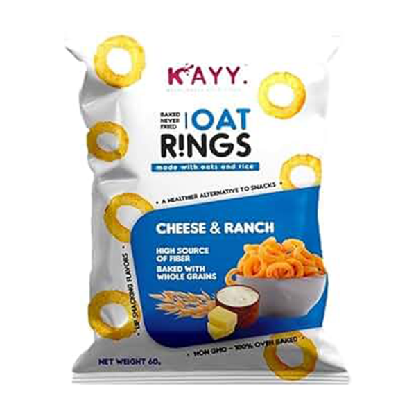Show details for Kay Snacks Oatmeal Rings Cheese and Sauce 60g Picture of Kay Snacks Oatmeal Rings Cheese and Sauce 60g