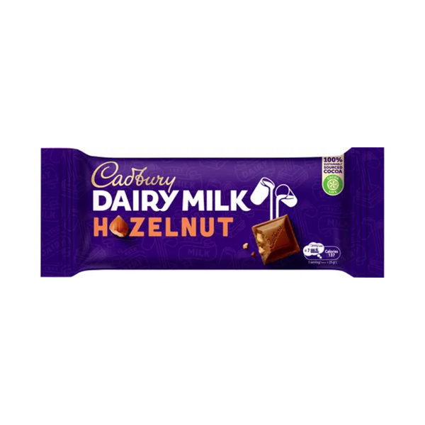 Show details for Cadbury Dairy Milk Hazelnut Chocolate 50g Picture of Cadbury Dairy Milk Hazelnut Chocolate 50g