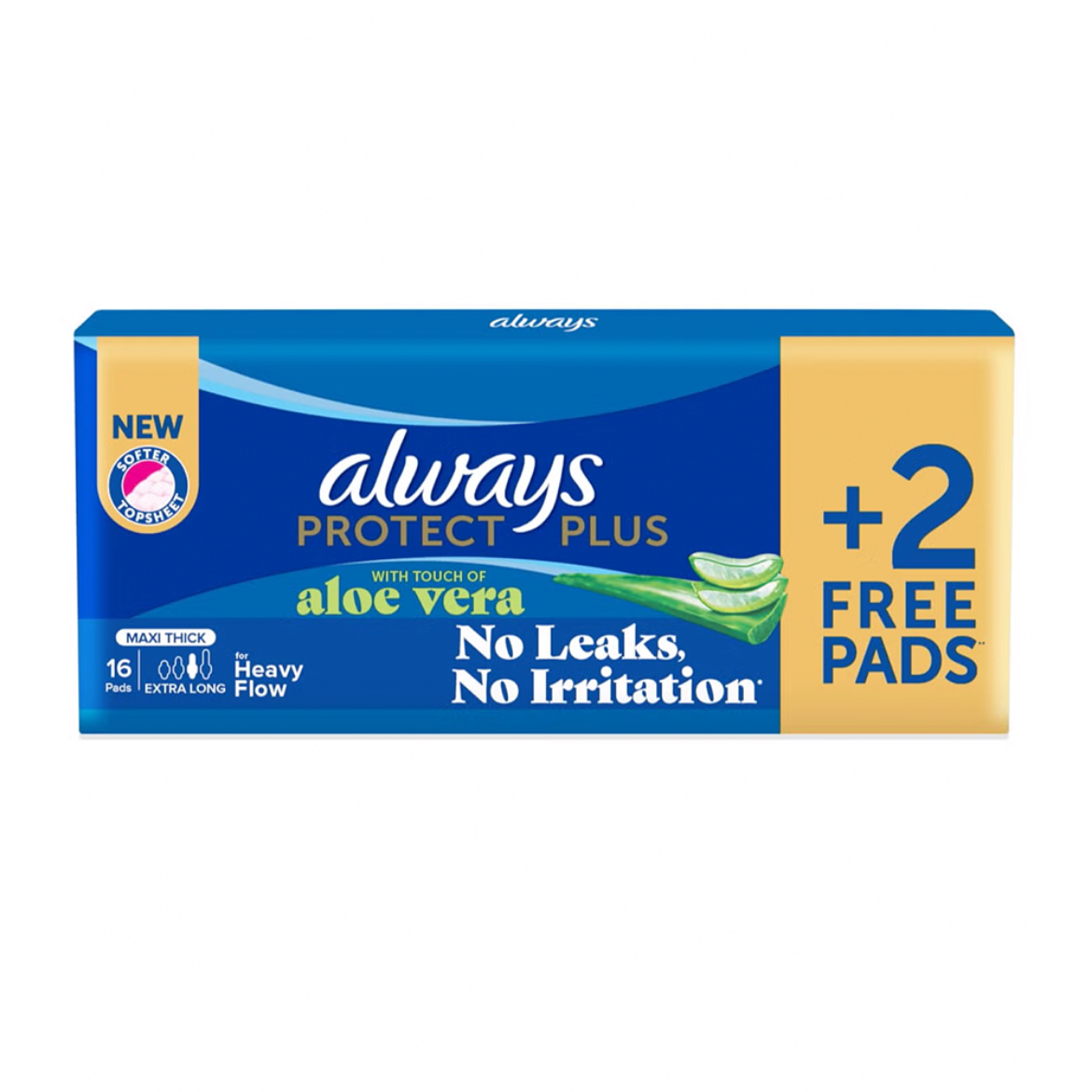 Picture of Always Double Extra Long Protect Plus 16 Pads + 2 Free