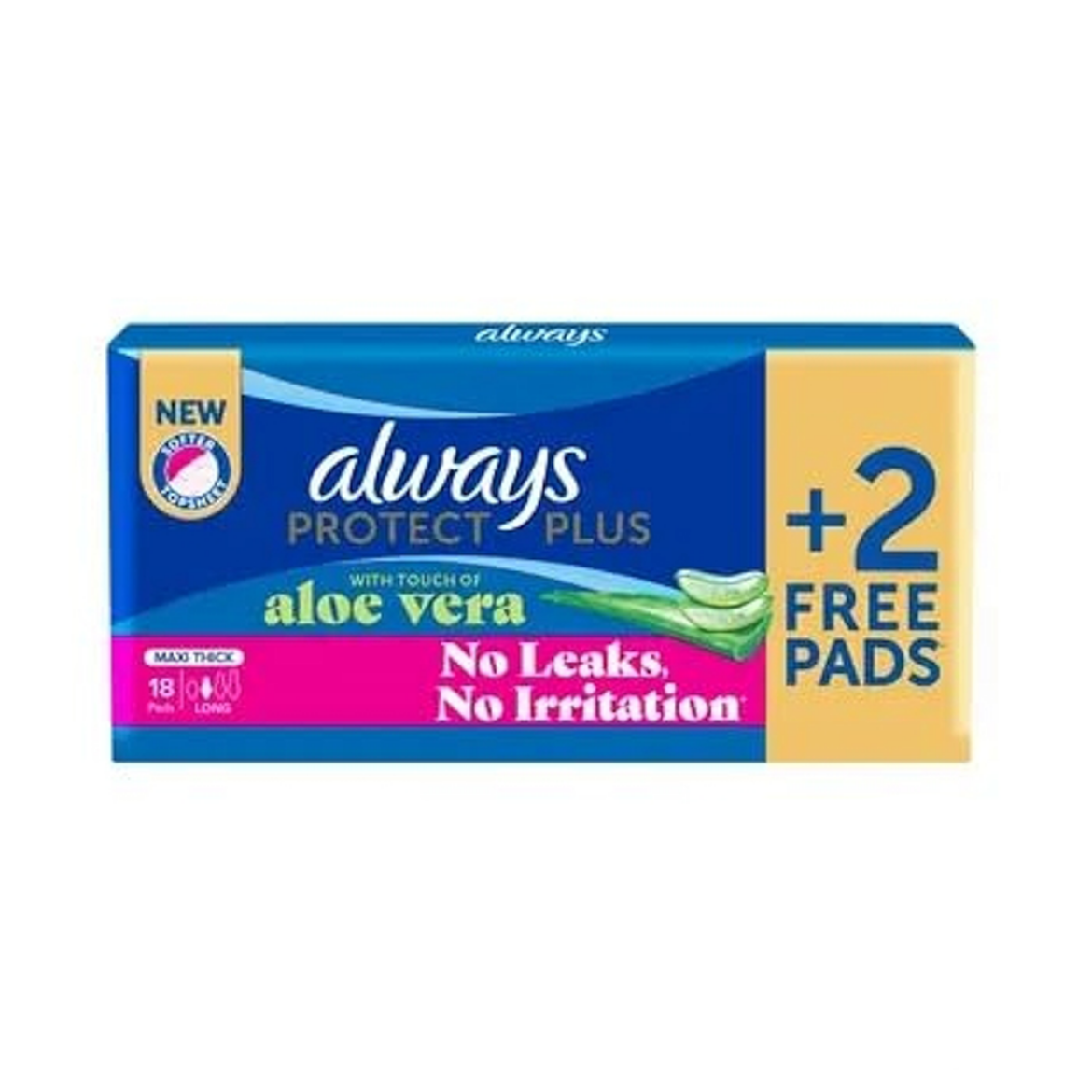 Picture of Always Double Long Protect Plus 18 Pads + 2 Free