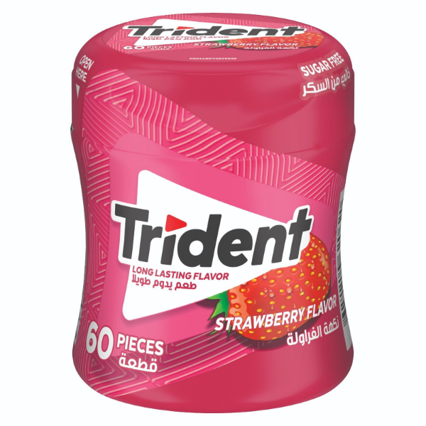 Show details for Trident Strawberry Flavored Chewing Gum, 60 Pack Picture of Trident Strawberry Flavored Chewing Gum, 60 Pack