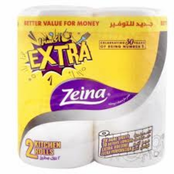 Show details for Zina Extra Kitchen Towels 2 Rolls Picture of Zina Extra Kitchen Towels 2 Rolls