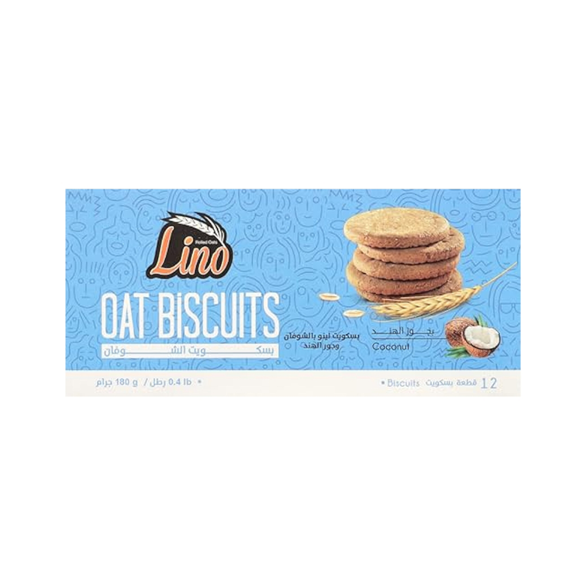 Picture of (12 pieces) Lino Coconut Oat Biscuits 30g