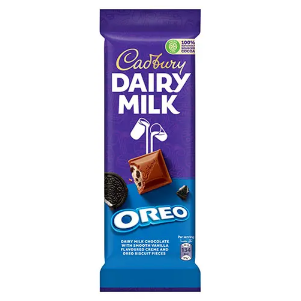 Show details for Cadbury Dairy Milk Oreo & Vanilla Filled Biscuit Pieces 95g Picture of Cadbury Dairy Milk Oreo & Vanilla Filled Biscuit Pieces 95g