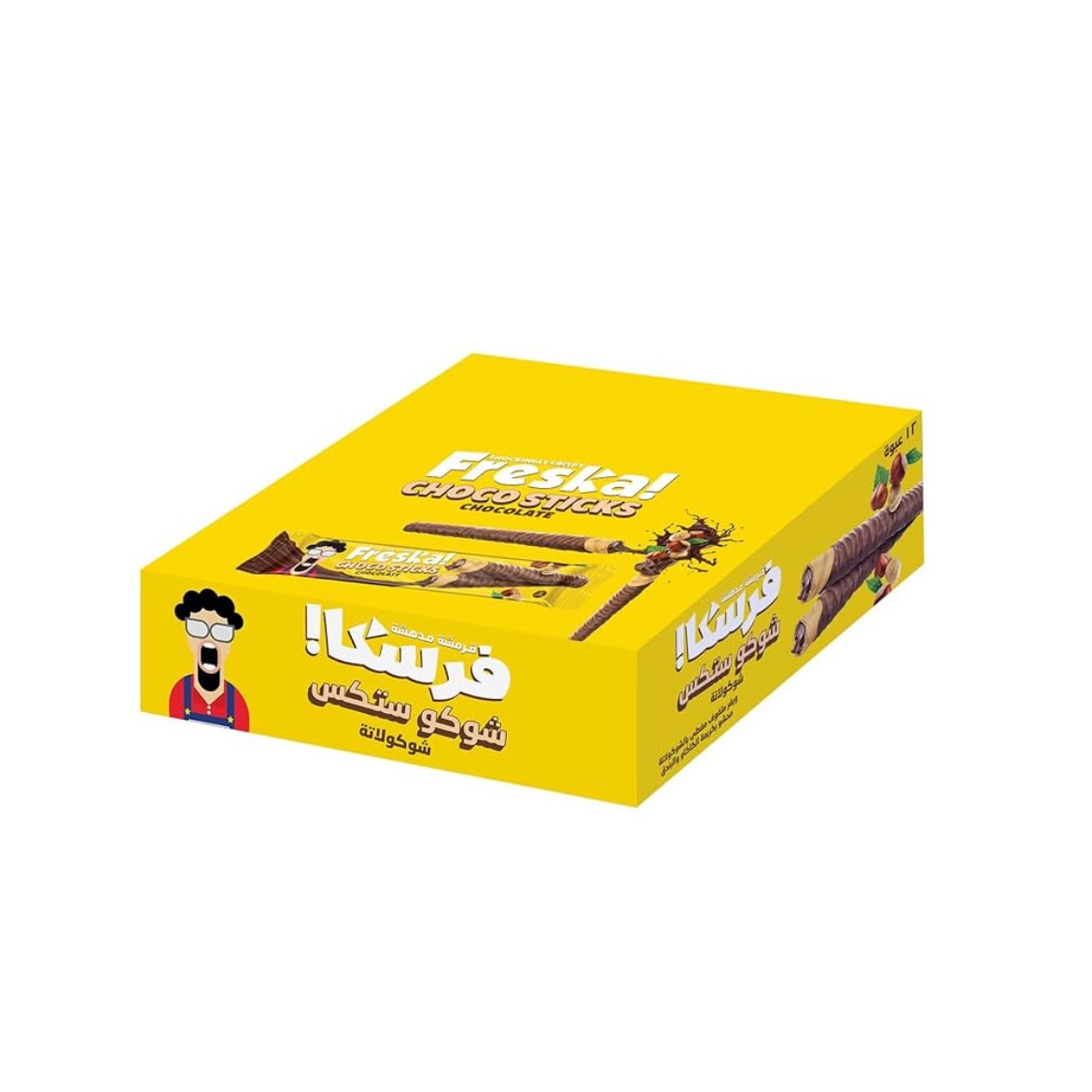Picture of Freska Choco Sticks Chocolate and Hazelnut Wafer Biscuits, 4 pieces (12 pieces)
