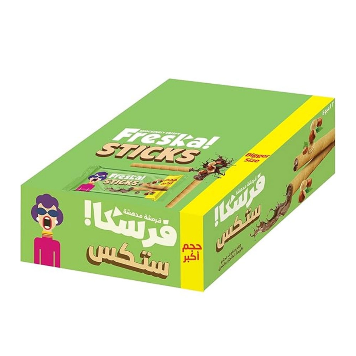 Picture of Freska Choco Sticks Wafers, 3 pieces (12 pieces) without Cocoa and Hazelnut Cream