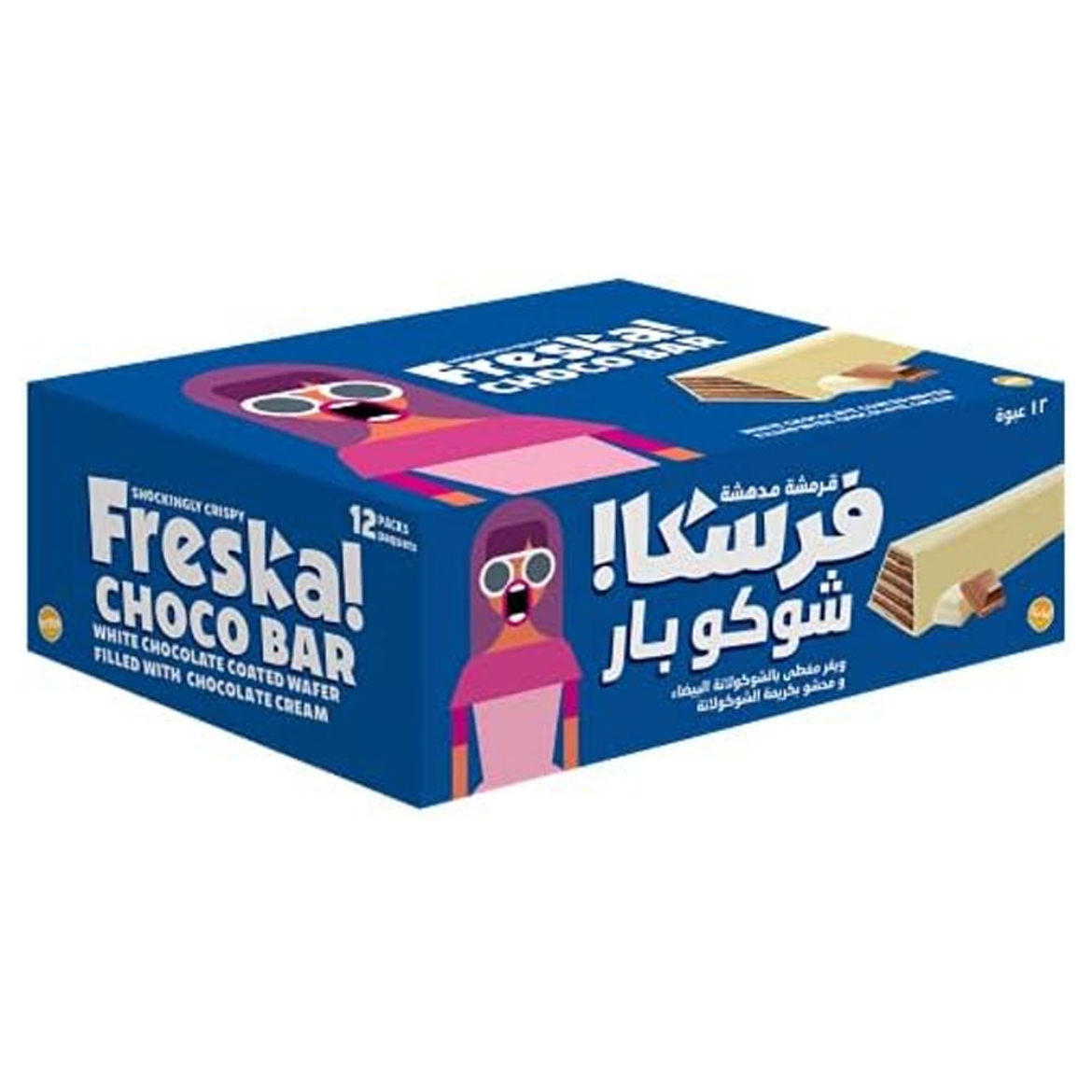 Picture of Freska Choco Sticks White Chocolate and Hazelnut Wafer Biscuits, 2 pieces (12 pieces)