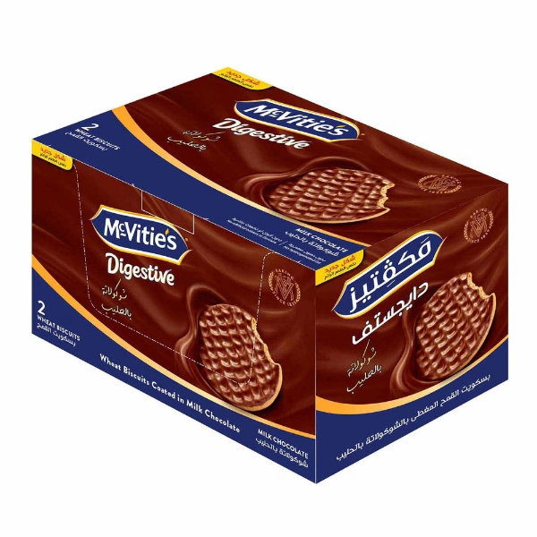 Show details for McVitie's Digestive Milk Chocolate Wheat Biscuits 28g (2 pieces) Picture of McVitie's Digestive Milk Chocolate Wheat Biscuits 28g (2 pieces)