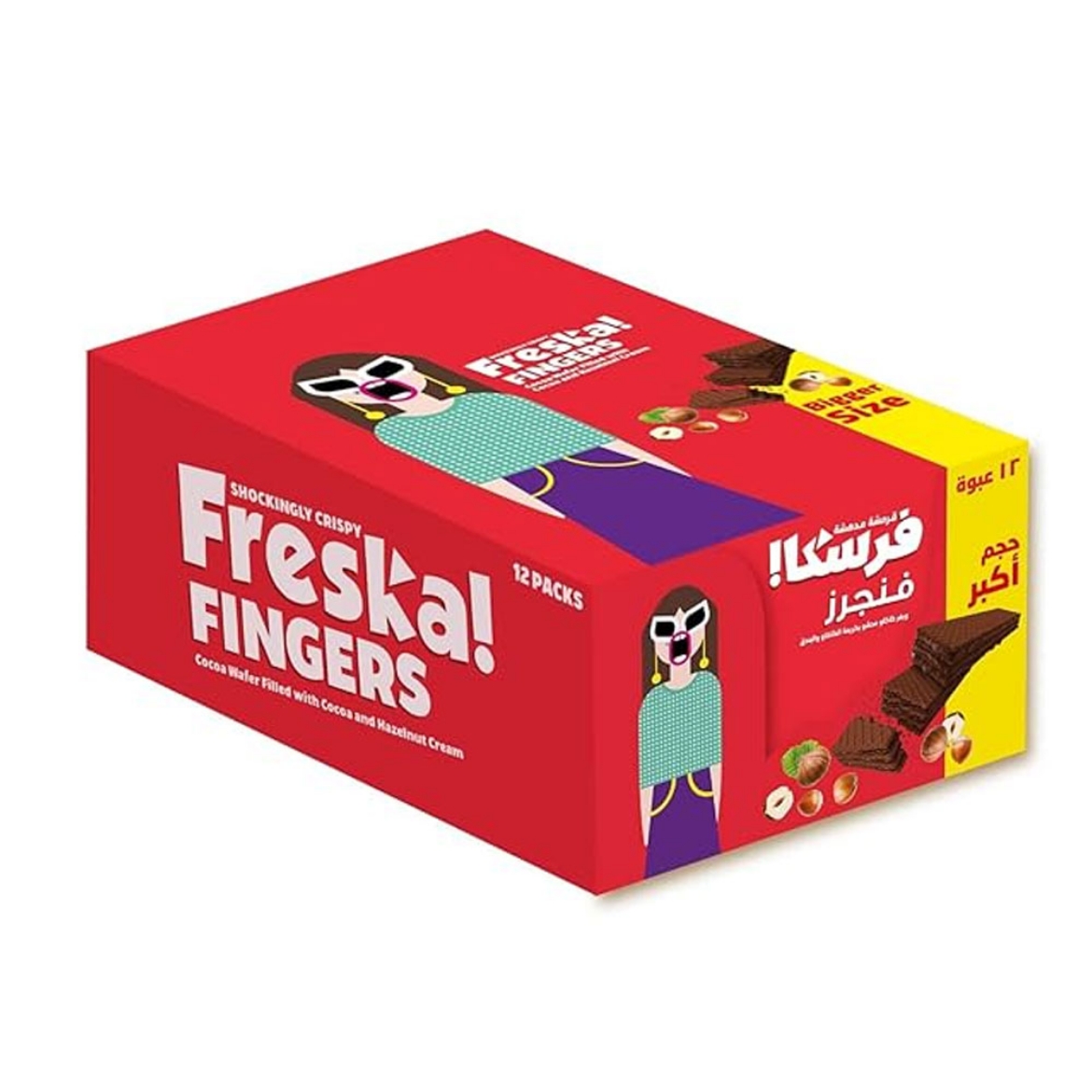 Picture of Freska Fingers Cocoa Wafer Biscuits with Hazelnut Cream 8 Pcs