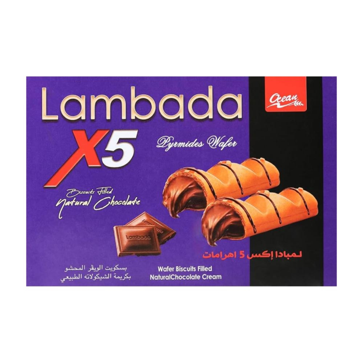 Picture of Lambada Wafer Biscuits X5 Pyramids with Chocolate Cream 3 Pcs (12 Pieces)