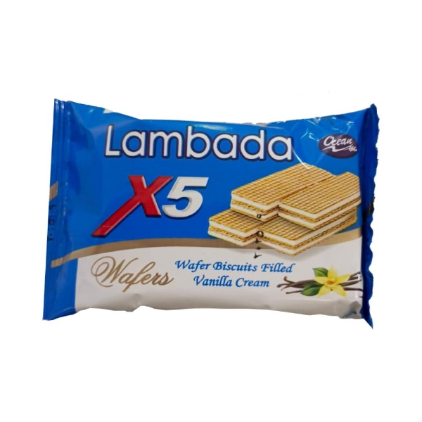 Show details for Lambada Wafer Biscuits X5 with Vanilla Cream 4 Pcs Picture of Lambada Wafer Biscuits X5 with Vanilla Cream 4 Pcs