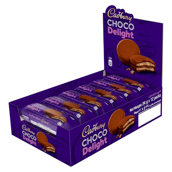 Show details for Cadbury Delight Chocolate Biscuits 34g (9 Pack) Picture of Cadbury Delight Chocolate Biscuits 34g (9 Pack)