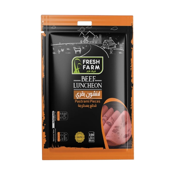Show details for Fresh Farm Beef Luncheon Meat with Pastrami Pieces (200 gm) Picture of Fresh Farm Beef Luncheon Meat with Pastrami Pieces (200 gm)